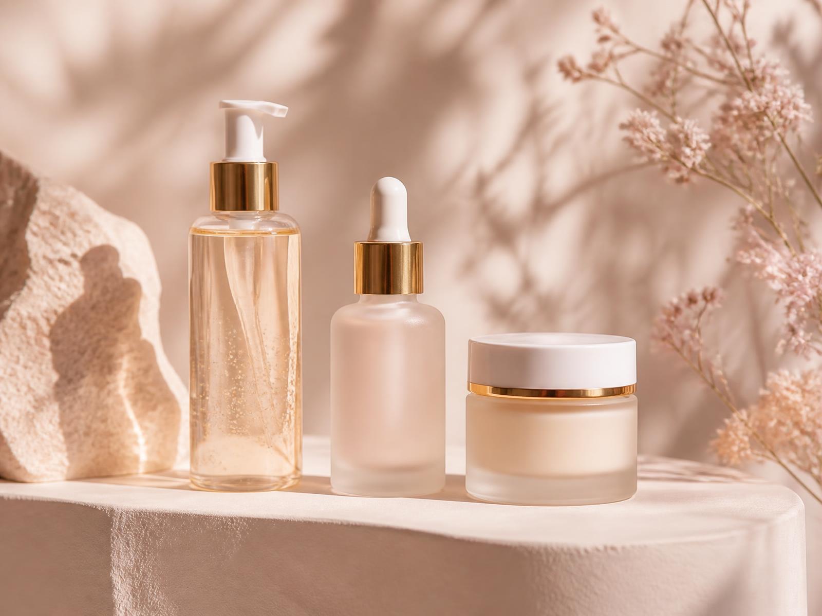 Produtos de skincare Glow by Rosa